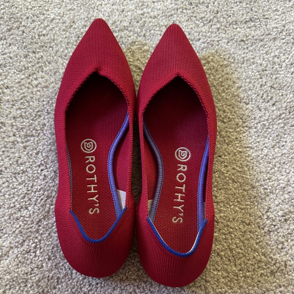 Rothy's Vibrant Red Pointed Flats
